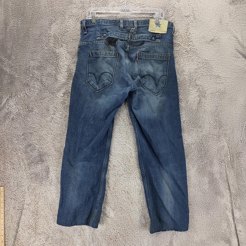Vintage Levis Blue Star Jeans Mens Blue Buckle Back Engineered Fits 32x26